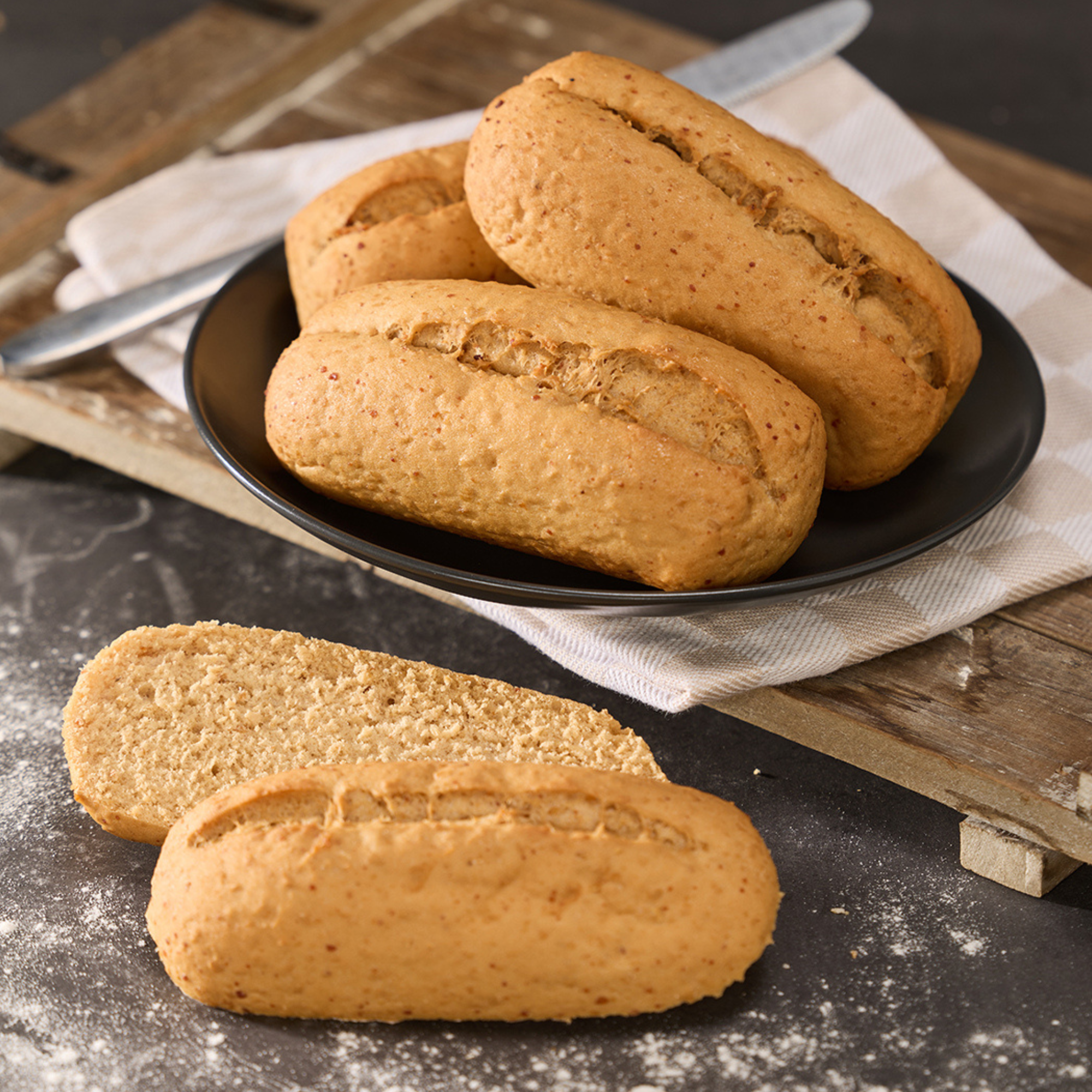 Afbakbroodjes bruin glutenvrij per 4