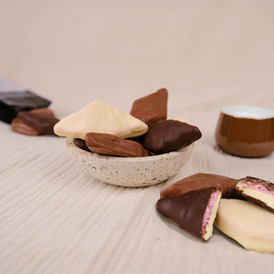 Chocolade spekjes verpakt per 150gr