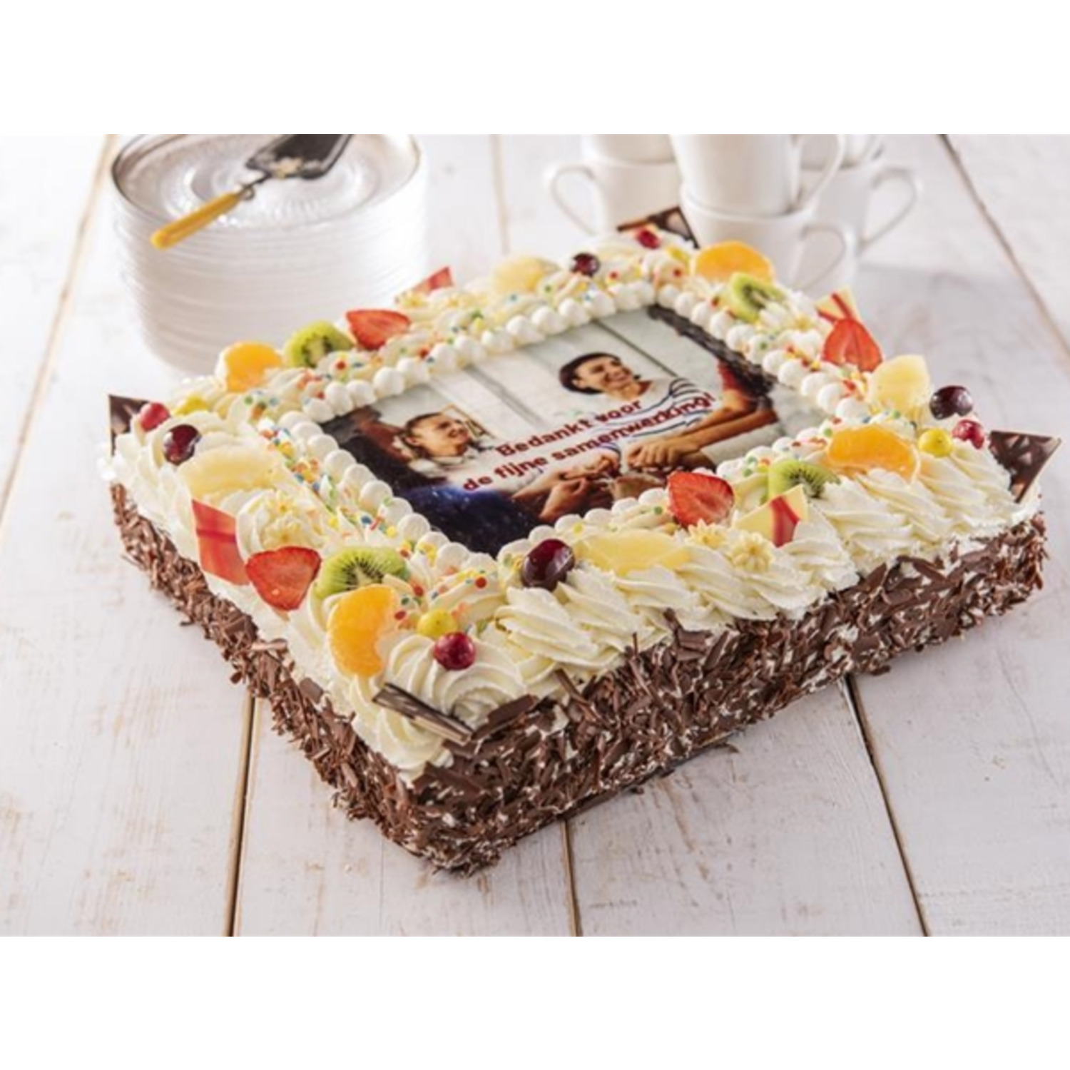 Fototaart slagroom 24 pers